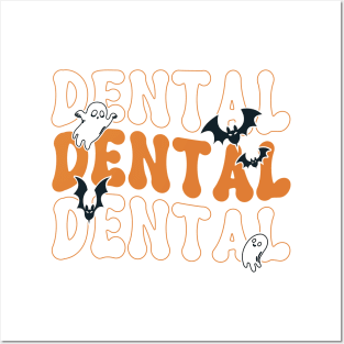 Spooky Dentist Hygienist Retro Dental Assistant Halloween Posters and Art